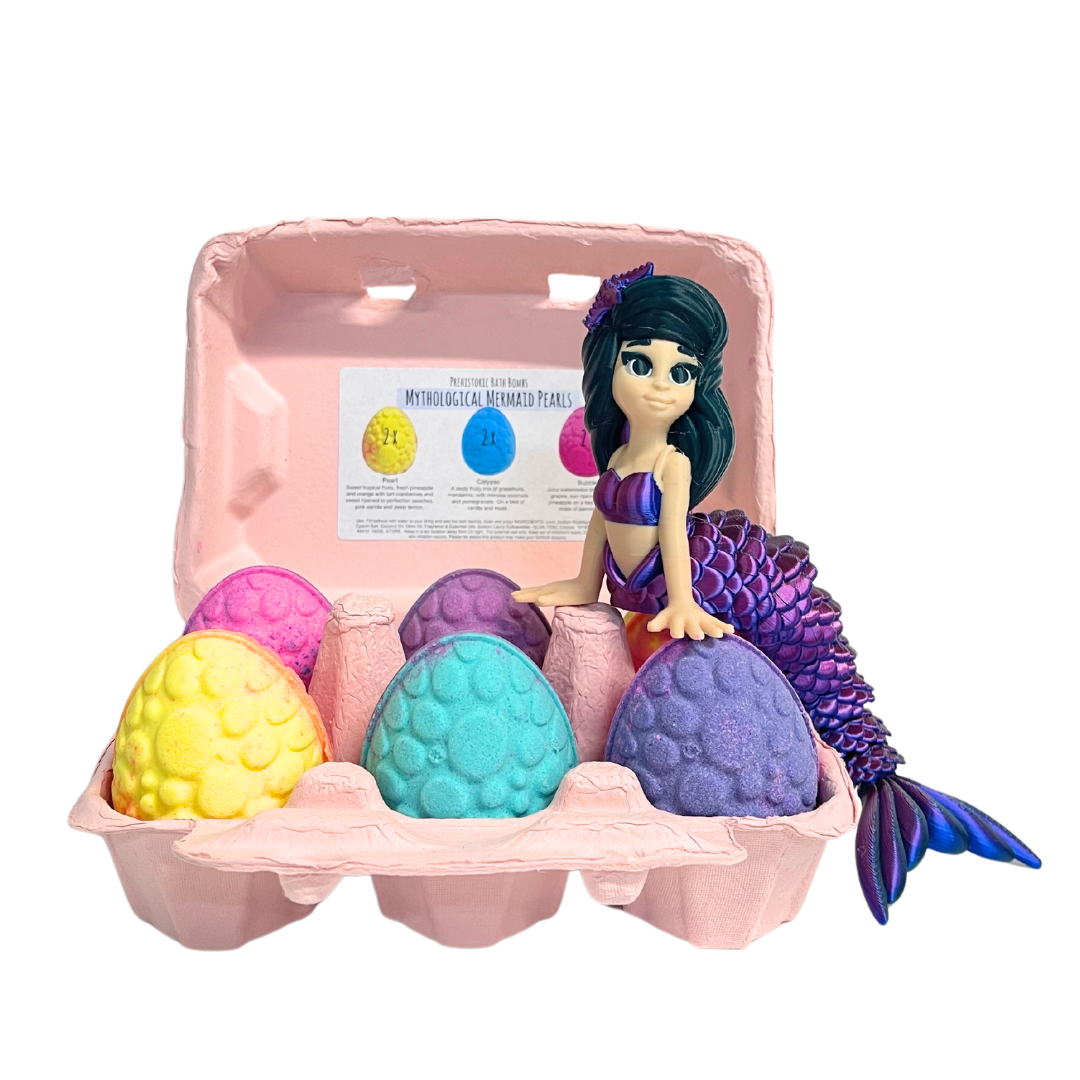 Mythological Mermaid Pearls - Prehistoric Bath Bombs in a Egg Carton