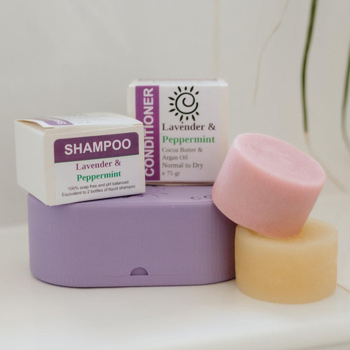 Single Shampoo & Conditioner Bar + Travel Case Bundle