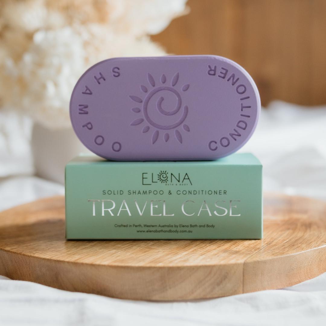 Single Shampoo & Conditioner Bar + Travel Case Bundle