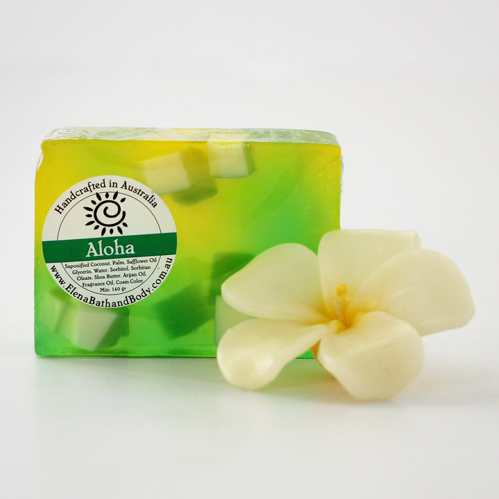 Aloha Bar-Luxury Glycerine soap-Elena Bath and Body-natural-gentle-soap-for-sensitive-skin-dry-skin-eczema-acne-hand-made-in-australia