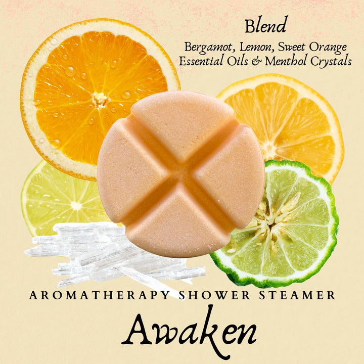 Awaken - Aromatherapy Shower Steamers-Aromatherapy Shower Steamers-Elena Bath and Body-aromatherapy-essential-oils-australia-menthol-sinus-relax-sleep-tablet-disc-strong-Shower-steamers-shower-bombs-shower-melts-aromatherapy-shower-tablets-shower-fizzies-shower-pods-shower-soothers-shower-discs-steam-therapy-tablets-spa-steamers-shower-aromatherapy-bombs-effervescent-shower-tablets-steam-melts-sinus-relief-tablets-decongestant-melts-energy-boost-discs-relaxation-tablets-sleep-steamers-wellness-pods-aromathe