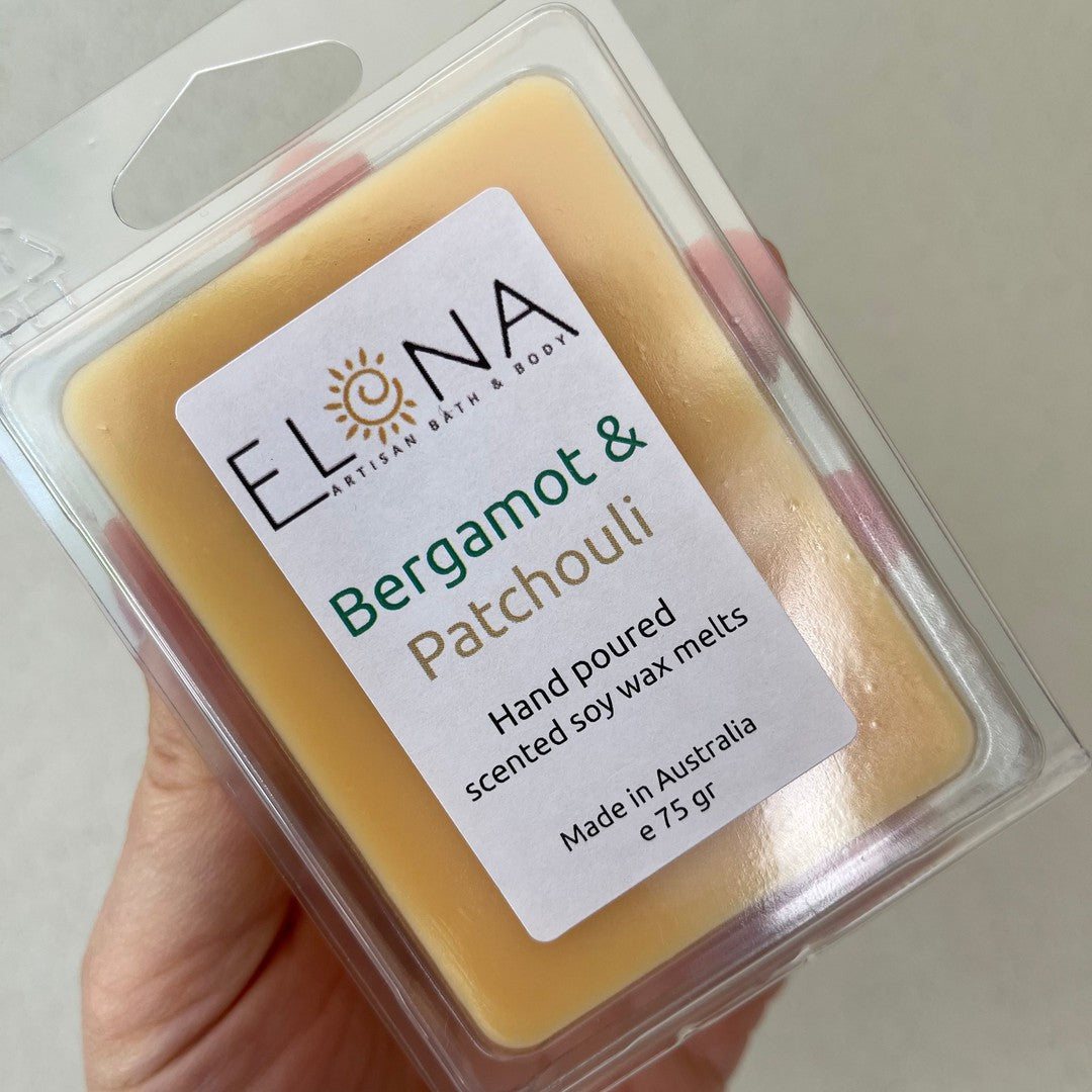 Bergamot & Patchouli Melt-Soy Wax Melts-Elena Bath and Body-natural-eco-friendly-pure-strong-fragrance-long-lasting-handmade-in-australia