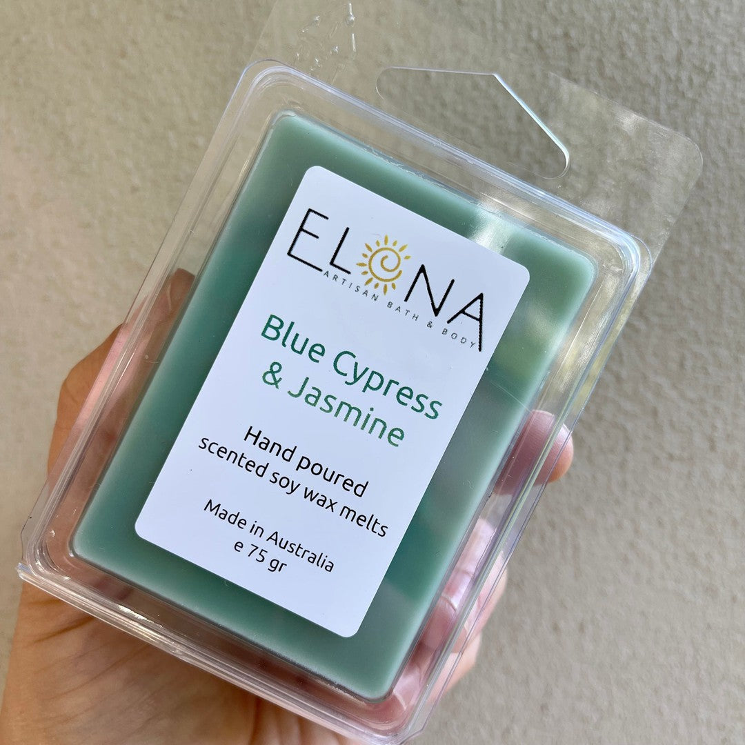 Blue Cypress & Jasmine Melt-Soy Wax Melts-Elena Bath and Body-natural-eco-friendly-pure-strong-fragrance-long-lasting-handmade-in-australia