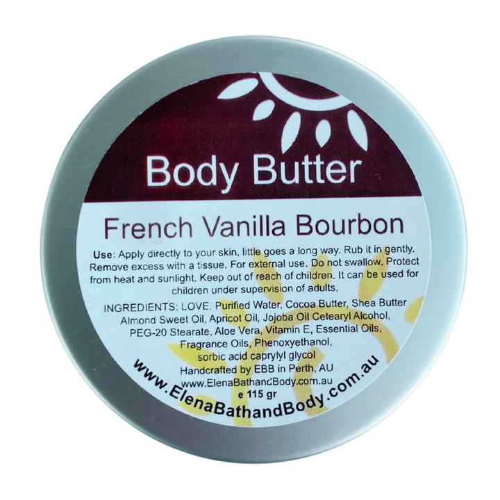 Body Butter - French Vanilla Bourbon-Moisturiser-Elena Bath and Body-natural-body-butter-cream-lotion-hand-made-in-australia