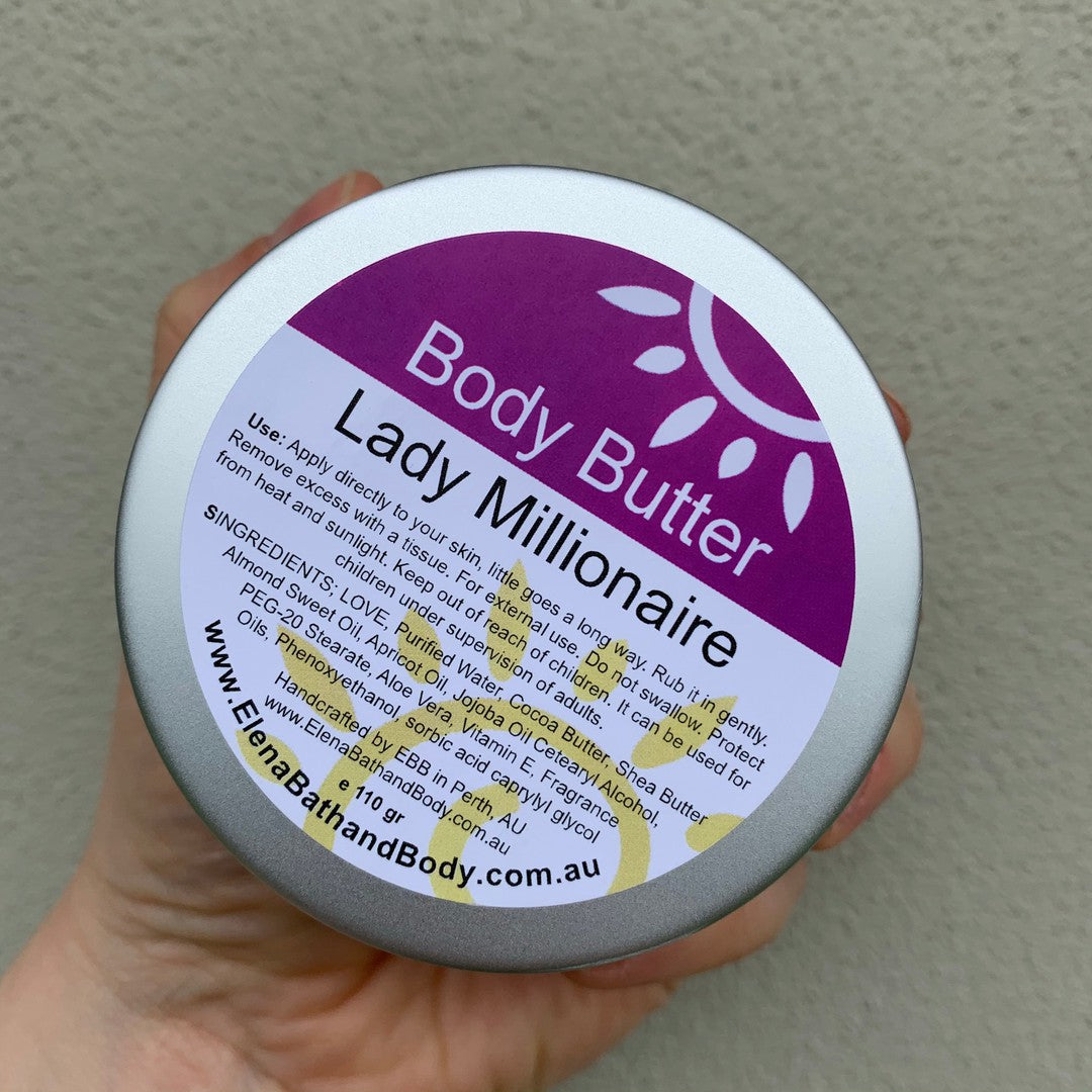 Body Butter - Lady Millionaire (Royals)-Moisturiser-Elena Bath and Body-natural-body-butter-cream-lotion-hand-made-in-australia