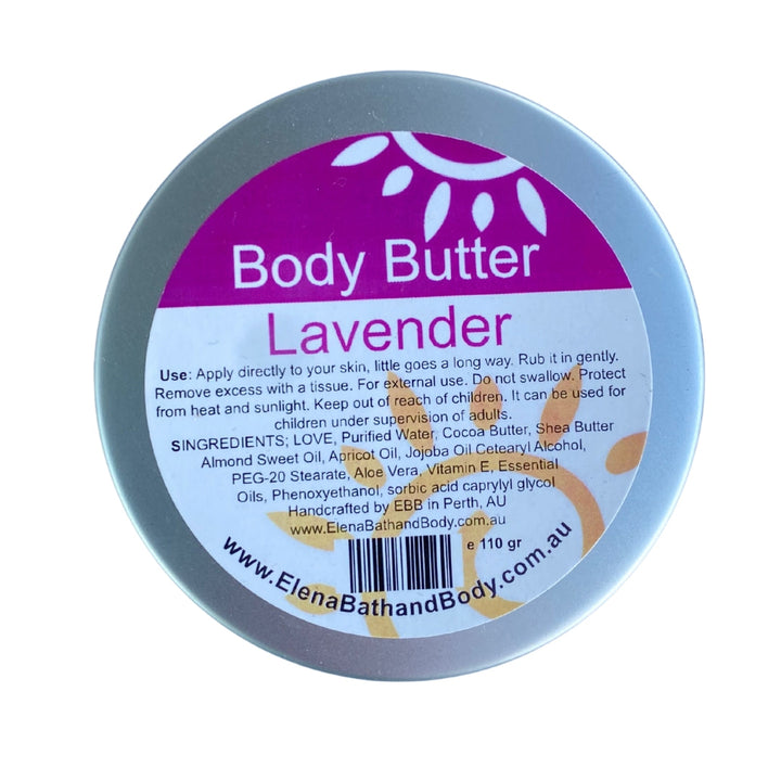 Body Butter - Lavender *EO-Moisturiser-Elena Bath and Body-natural-body-butter-cream-lotion-hand-made-in-australia