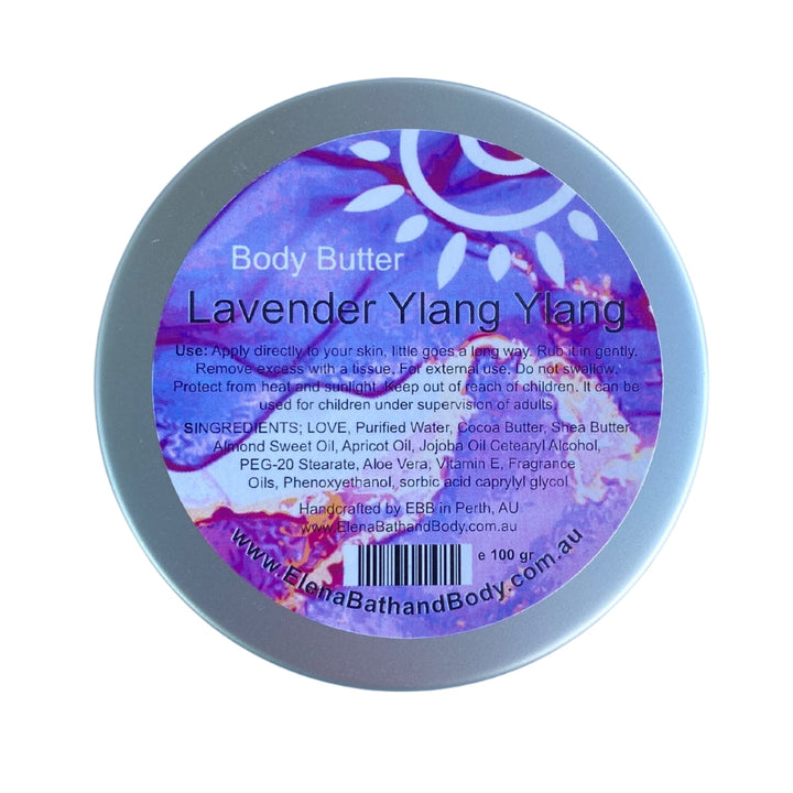 Body Butter - Lavender Ylang Ylang-Moisturiser-Elena Bath and Body-natural-body-butter-cream-lotion-hand-made-in-australia