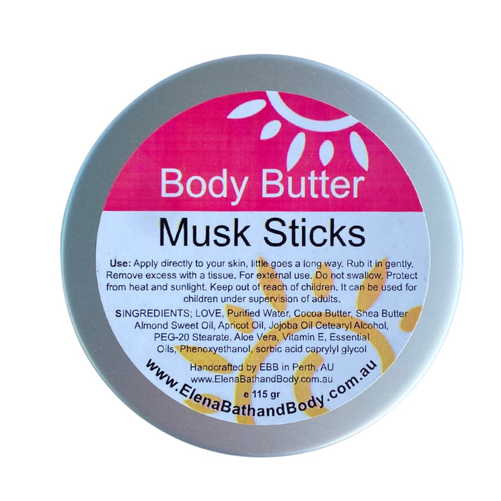 Body Butter - Musk Sticks-Moisturiser-Elena Bath and Body-natural-body-butter-cream-lotion-hand-made-in-australia