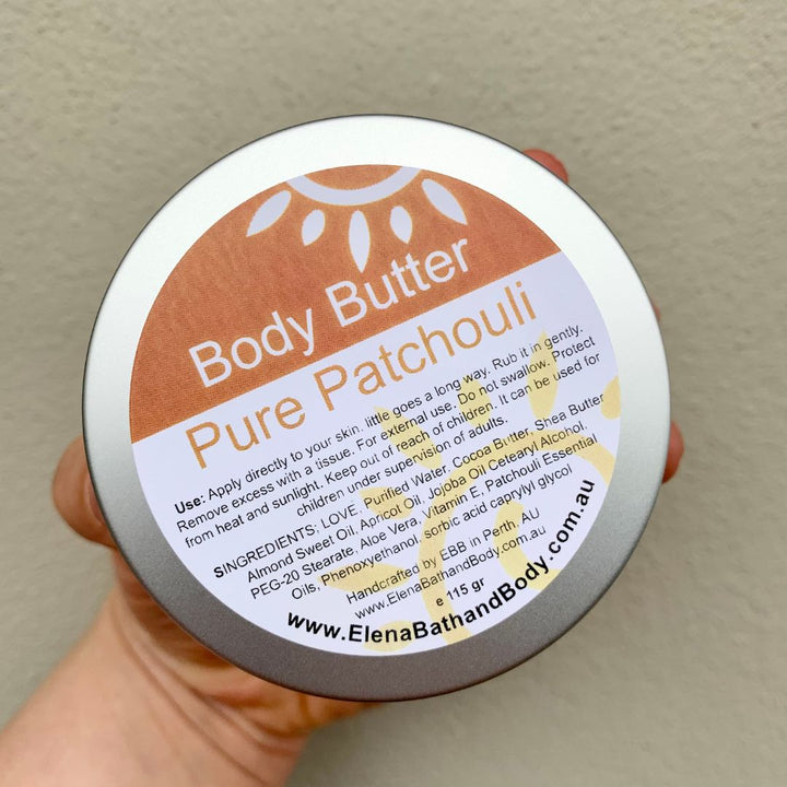 Body Butter - Pure Patchouli *EO-Moisturiser-Elena Bath and Body-natural-body-butter-cream-lotion-hand-made-in-australia