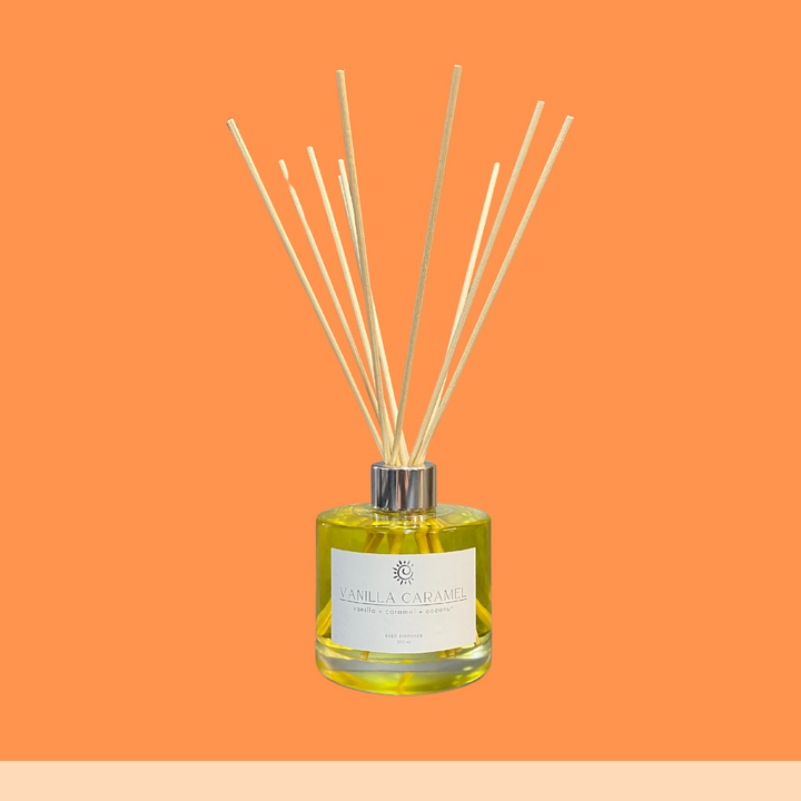 Brazilian Sunset - Reed Diffuser 200 ml-Strong Scented Reed Diffuser-Elena Bath and Body-natural-perfume-long-lasting-fragrance-handmade-in-Australia-Reed-diffusers-fragrance-diffusers-fragrance-oil-home-fragrance-decorative-long-lasting-luxury-scented-handmade-bamboo-vegan-cruelty-free-plastic-free-natural-fibre-room-scent-eco-friendly-refillable-bespoke-floral-woody-citrus-herbal-refreshing-uplifting-calming