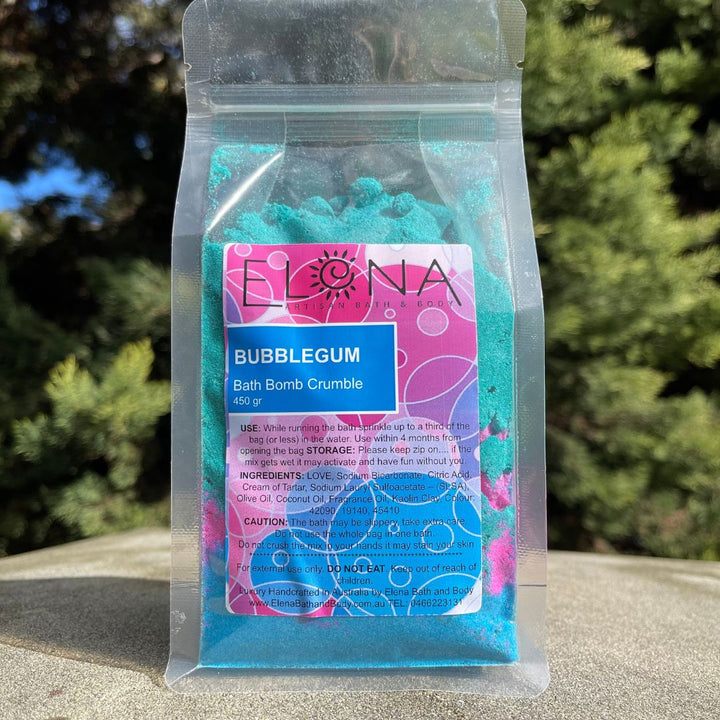 Bubblegum 450gr Bath Bomb Crumble-Bath Crumble Bath Dust-Elena Bath and Body-natural-chemical-free-bath-bomb-dust-for-kids-made-in-australia