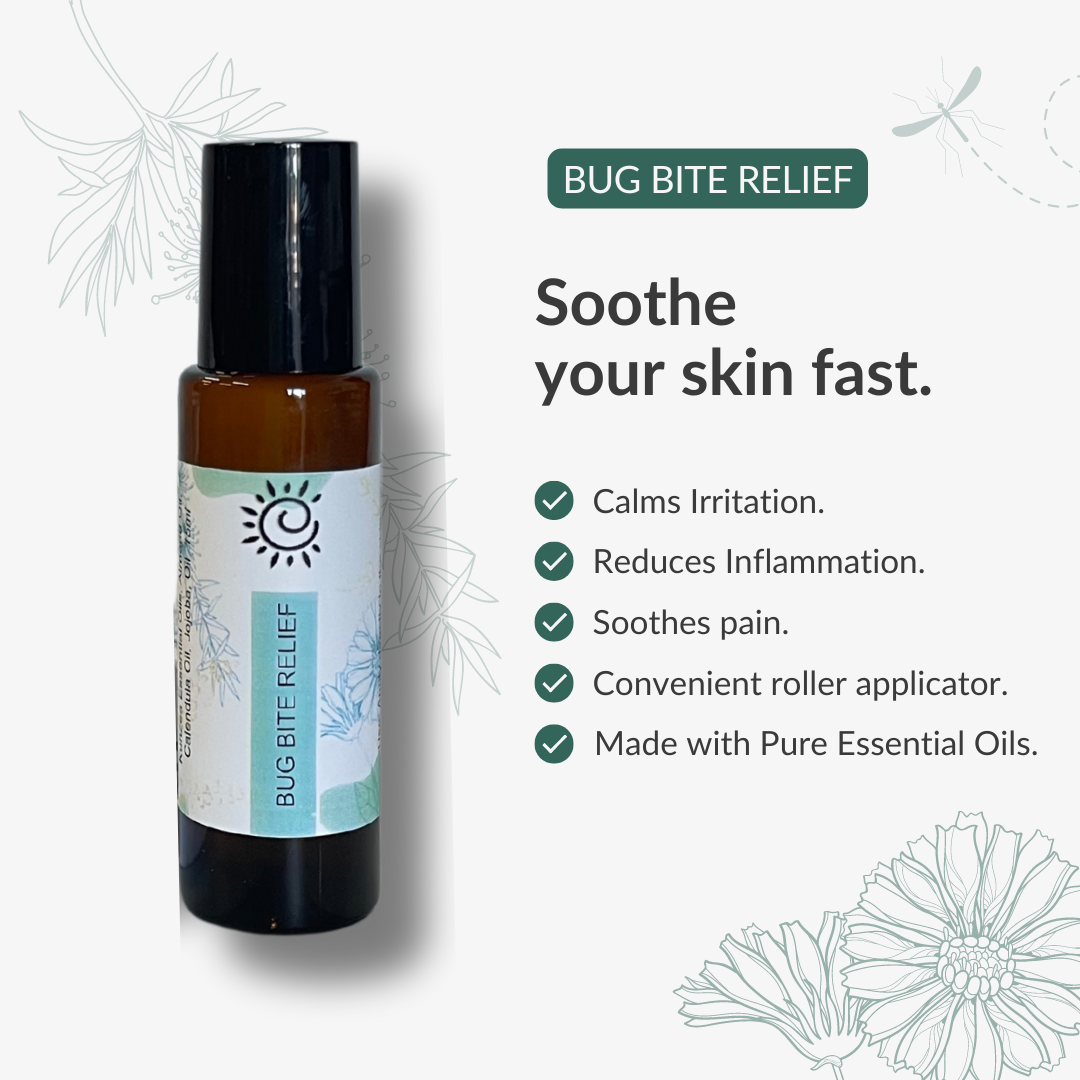 Bug Bite Relief - Soothing Bite Aftercare Essential Oil Roll On-Mosquito bite relief-Elena Bath and Body-roll-on-perfume-natural-alchool-free-fragrance-handmade-in-australia