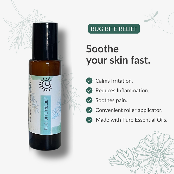 Bug Bite Relief - Soothing Bite Aftercare Essential Oil Roll On-Mosquito bite relief-Elena Bath and Body-roll-on-perfume-natural-alchool-free-fragrance-handmade-in-australia