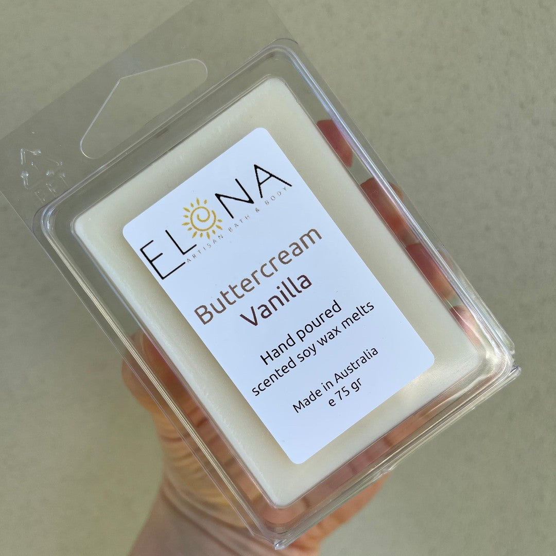 Buttercream Vanilla Melt-Soy Wax Melts-Elena Bath and Body-natural-eco-friendly-pure-strong-fragrance-long-lasting-handmade-in-australia