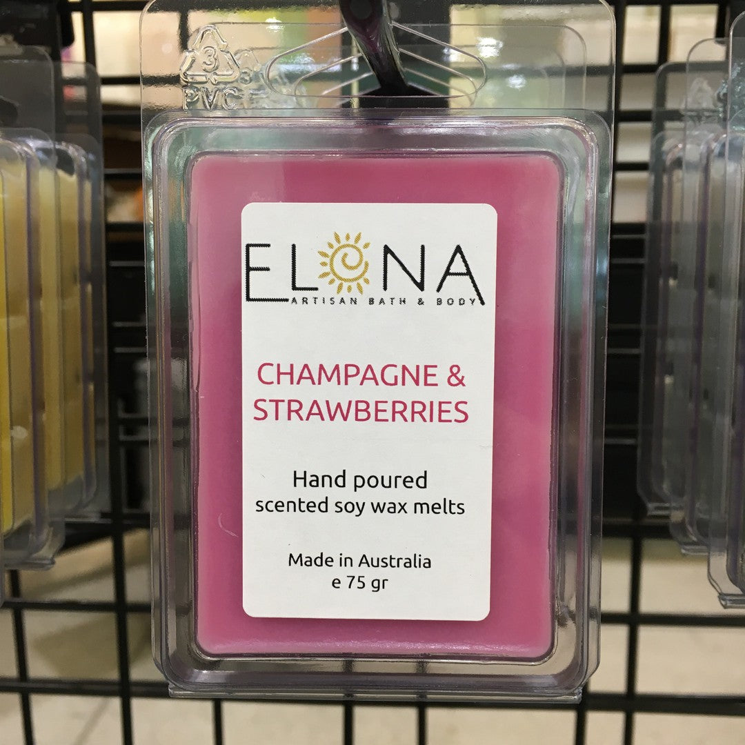 Champagne & Strawberry Melt-Soy Wax Melts-Elena Bath and Body-natural-eco-friendly-pure-strong-fragrance-long-lasting-handmade-in-australia