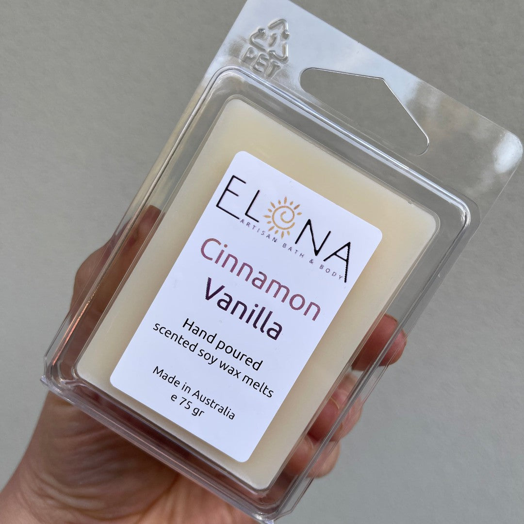 Cinnamon Vanilla Melt-Soy Wax Melts-Elena Bath and Body-natural-eco-friendly-pure-strong-fragrance-long-lasting-handmade-in-australia