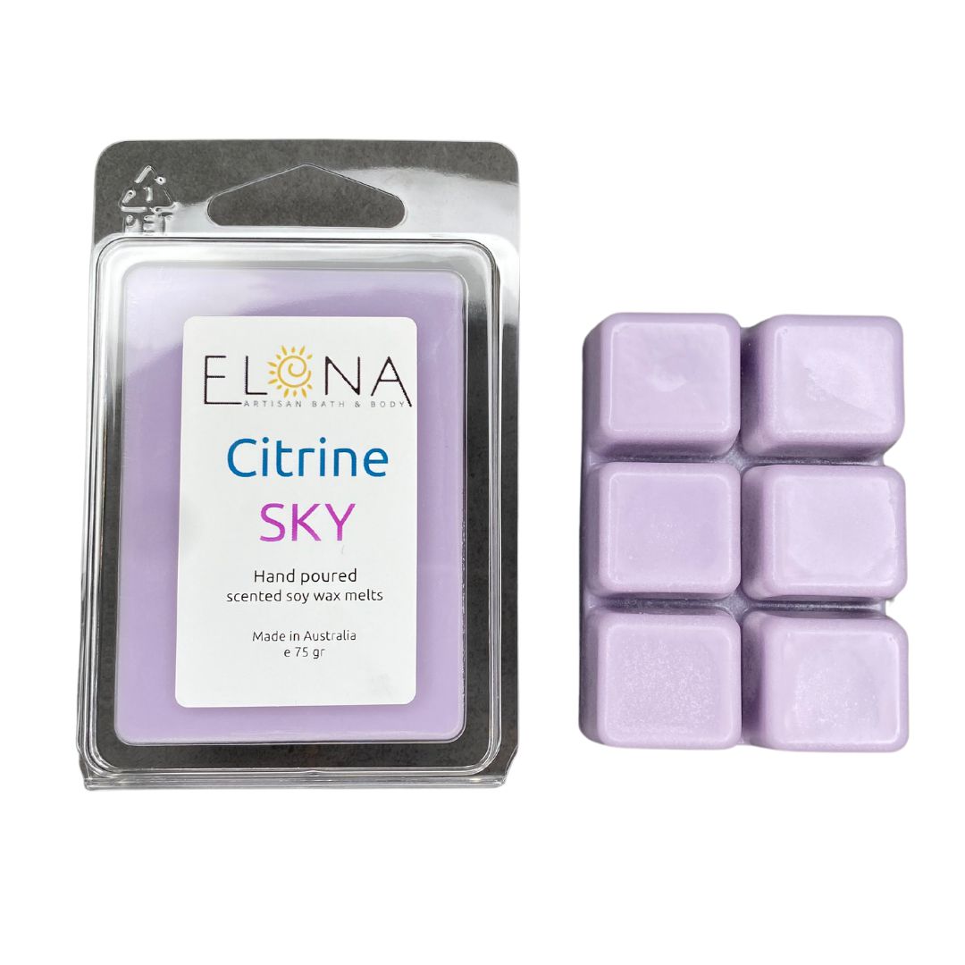 Citrine Sky Melt-Soy Wax Melts-Elena Bath and Body-natural-eco-friendly-pure-strong-fragrance-long-lasting-handmade-in-australia