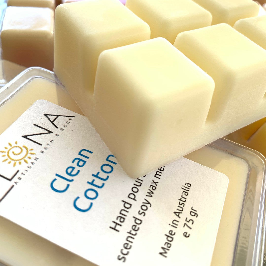 Clean Cotton Melt-Soy Wax Melts-Elena Bath and Body-natural-eco-friendly-pure-strong-fragrance-long-lasting-handmade-in-australia