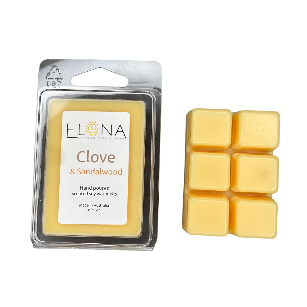 Clove & Sandalwood Melt-Soy Wax Melts-Elena Bath and Body-natural-eco-friendly-pure-strong-fragrance-long-lasting-handmade-in-australia