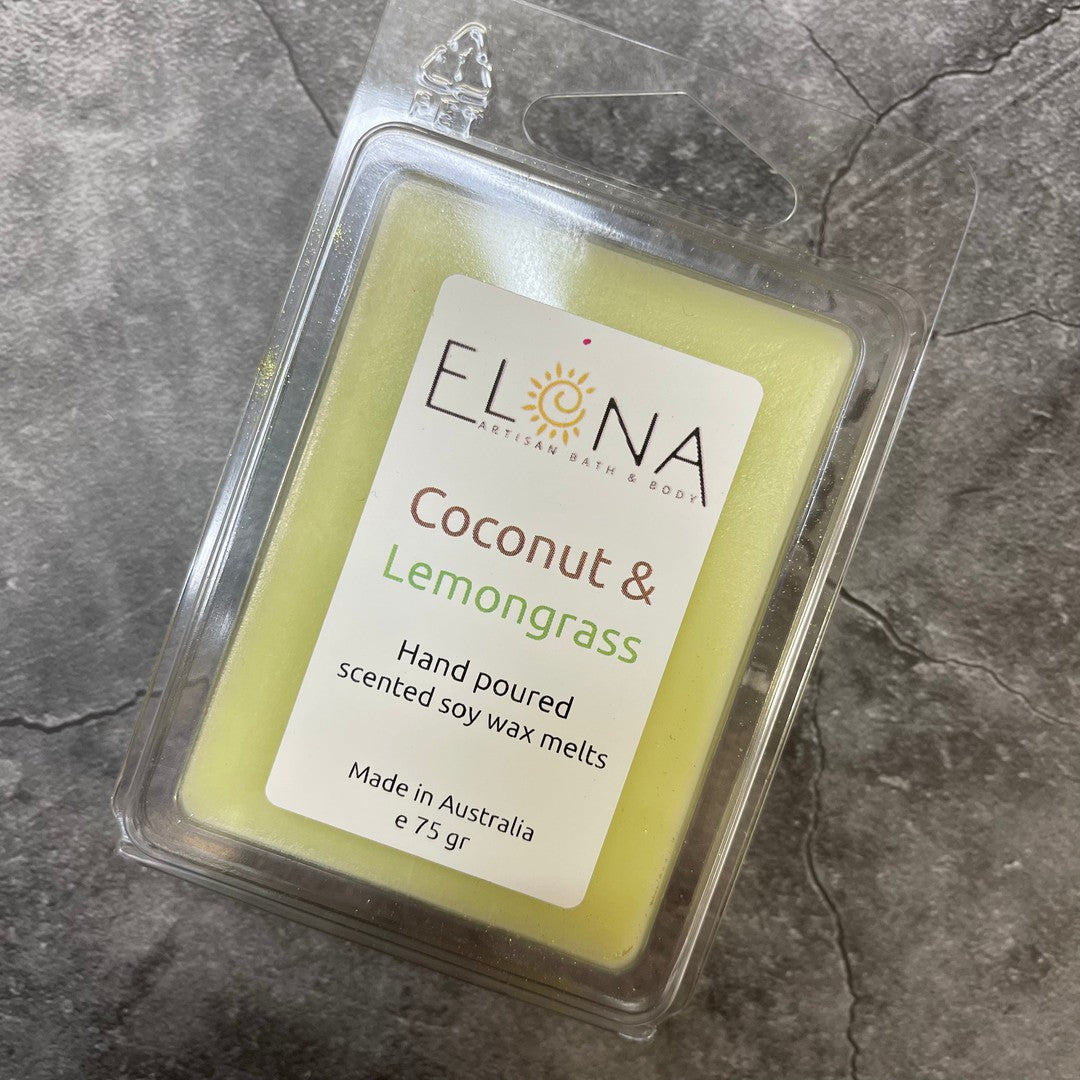 Coconut & Lemongrass Melt-Soy Wax Melts-Elena Bath and Body-natural-eco-friendly-pure-strong-fragrance-long-lasting-handmade-in-australia