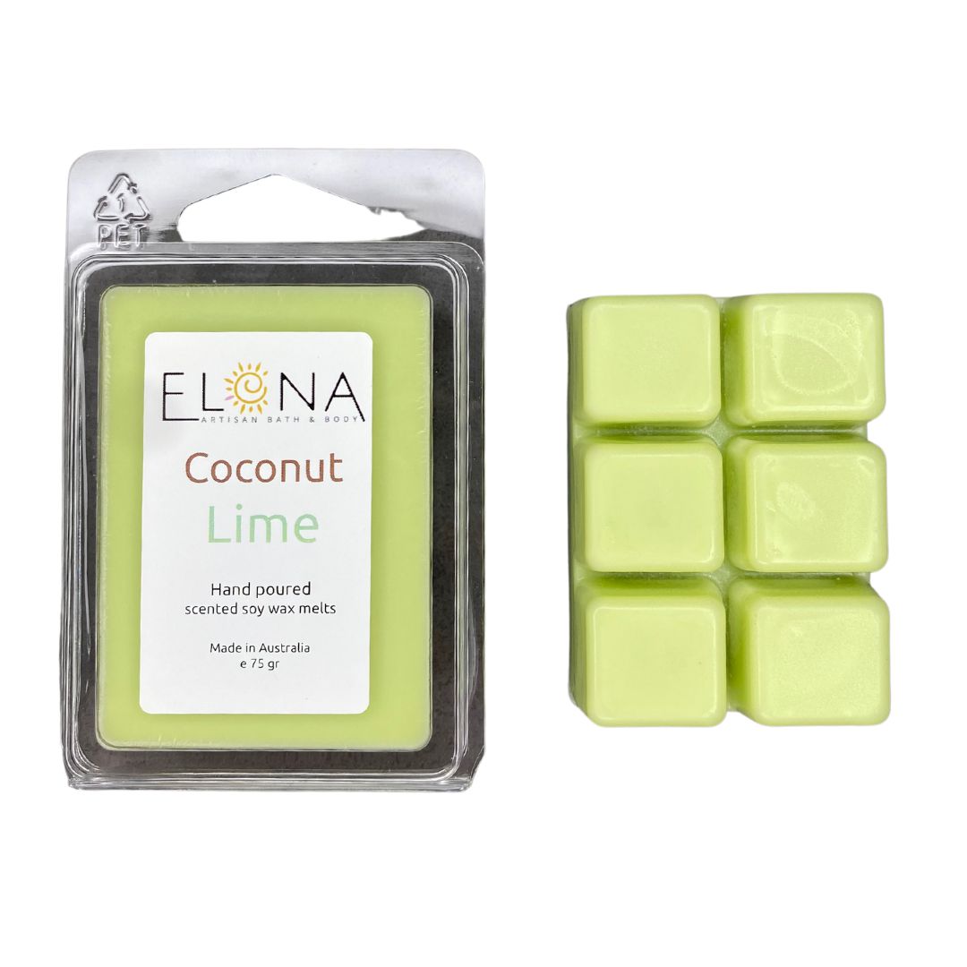 Coconut Lime Melt-Soy Wax Melts-Elena Bath and Body-natural-eco-friendly-pure-strong-fragrance-long-lasting-handmade-in-australia