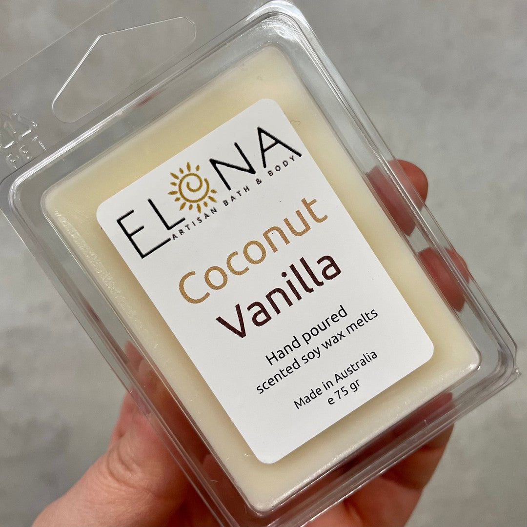 Coconut Vanilla Melt-Soy Wax Melts-Elena Bath and Body-natural-eco-friendly-pure-strong-fragrance-long-lasting-handmade-in-australia