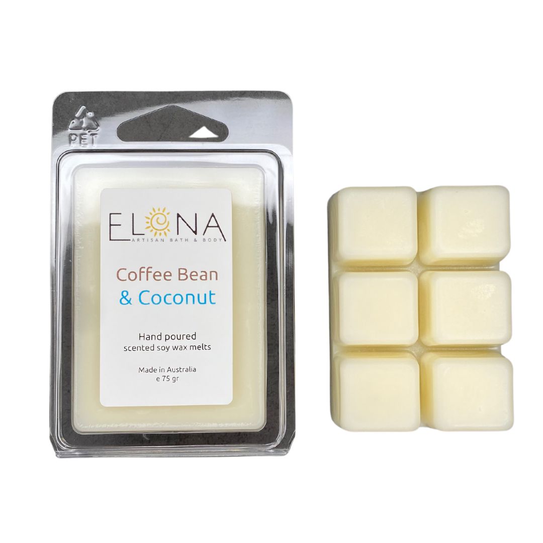 Coffee Bean & Coconut Melt-Soy Wax Melts-Elena Bath and Body-natural-eco-friendly-pure-strong-fragrance-long-lasting-handmade-in-australia