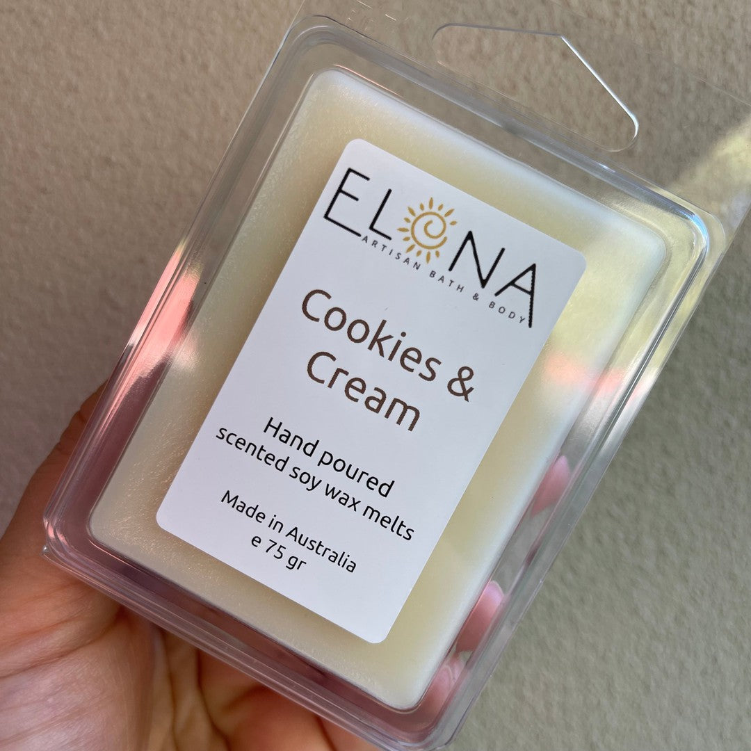 Cookies & Cream Melt-Soy Wax Melts-Elena Bath and Body-natural-eco-friendly-pure-strong-fragrance-long-lasting-handmade-in-australia