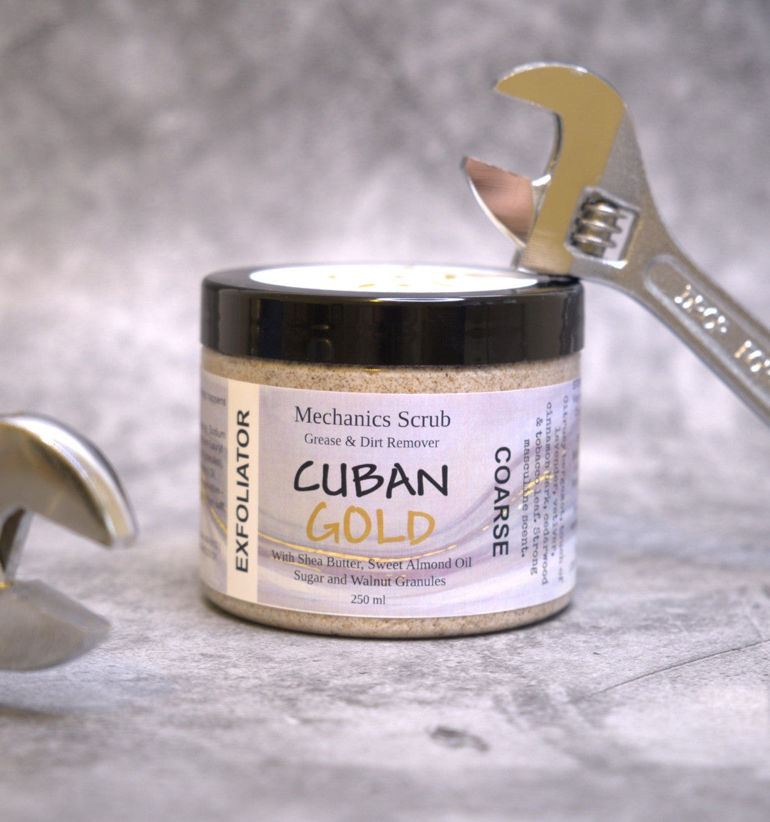 Cuban Gold - Mechanics Scrub-Body Scrub-Elena Bath and Body-natural-body-scrub-exfoliator-make-up-remover-made-in-australia