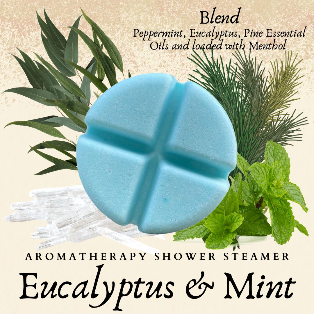 Eucalyptus & Mint - Aromatherapy Shower Steamers-Aromatherapy Shower Steamers-Elena Bath and Body-aromatherapy-essential-oils-australia-menthol-sinus-relax-sleep-tablet-disc-strong-Shower-steamers-shower-bombs-shower-melts-aromatherapy-shower-tablets-shower-fizzies-shower-pods-shower-soothers-shower-discs-steam-therapy-tablets-spa-steamers-shower-aromatherapy-bombs-effervescent-shower-tablets-steam-melts-sinus-relief-tablets-decongestant-melts-energy-boost-discs-relaxation-tablets-sleep-steamers-wellness-po