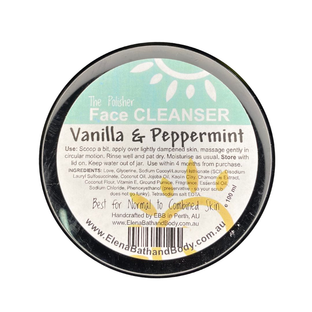 Face Cleanser - Vanilla & Peppermint *EO For Normal to Combined Skin.-Face Scrub-Elena Bath and Body-natural-body-face-scrub-exfoliator-make-up-remover-made-in-australia