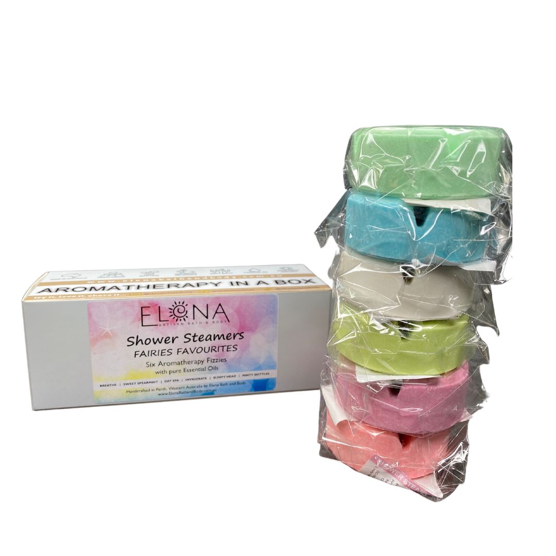 Fairies Favourites Aromatherapy Shower Steamers-Aromatherapy Shower Steamers-Elena Bath and Body-aromatherapy-essential-oils-australia-menthol-sinus-relax-sleep-tablet-disc-strong-Shower-steamers-shower-bombs-shower-melts-aromatherapy-shower-tablets-shower-fizzies-shower-pods-shower-soothers-shower-discs-steam-therapy-tablets-spa-steamers-shower-aromatherapy-bombs-effervescent-shower-tablets-steam-melts-sinus-relief-tablets-decongestant-melts-energy-boost-discs-relaxation-tablets-sleep-steamers-wellness-pod