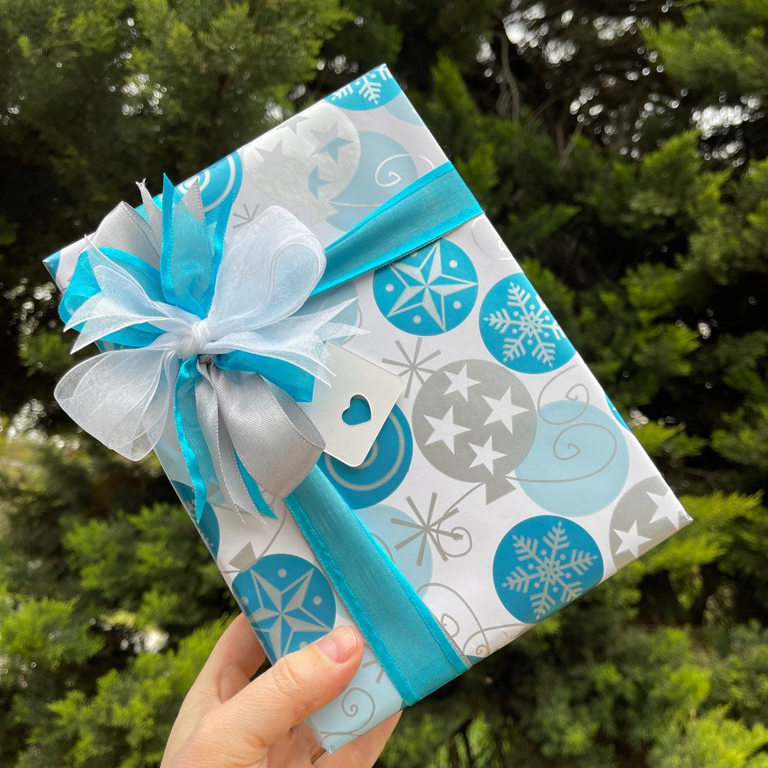 Gift Wrapping - We’ll wrap it for you!-All Products-Elena Bath and Body-Christmas Lights Blue (Baubles)-natural-chemical-free-made-in-australia