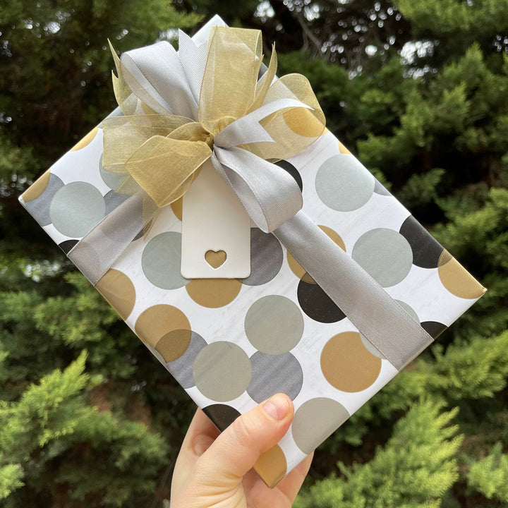 Gift Wrapping - We’ll wrap it for you!-All Products-Elena Bath and Body-Gold Silver Dots-natural-chemical-free-made-in-australia