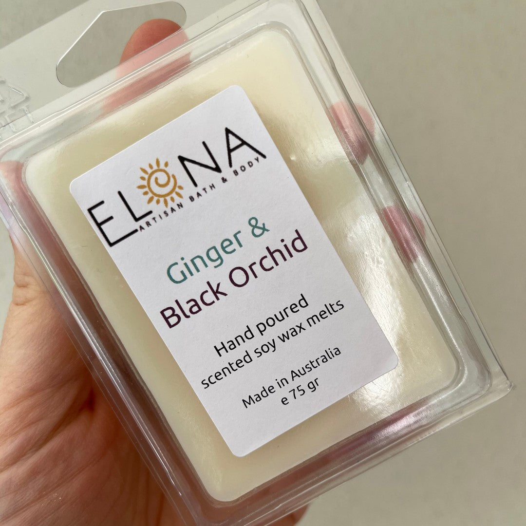 Ginger & Black Orchid Melt-Soy Wax Melts-Elena Bath and Body-natural-eco-friendly-pure-strong-fragrance-long-lasting-handmade-in-australia