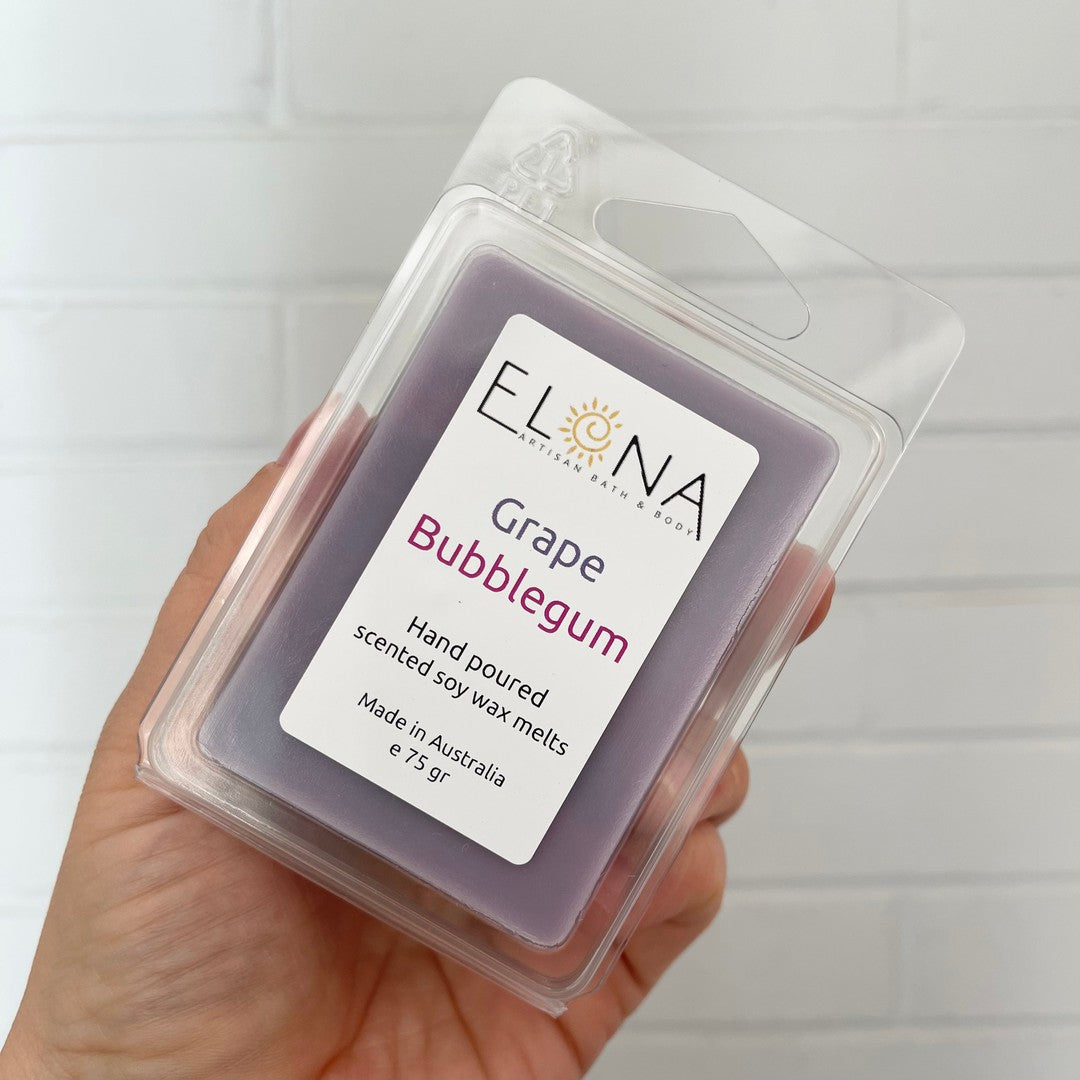 Grape Bubblegum Melt-Soy Wax Melts-Elena Bath and Body-natural-eco-friendly-pure-strong-fragrance-long-lasting-handmade-in-australia