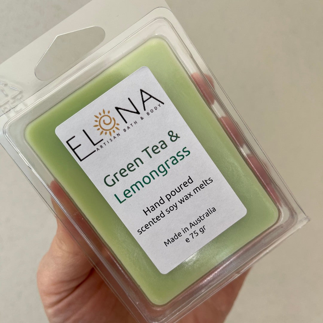 Green Tea & Lemongrass Melt-Soy Wax Melts-Elena Bath and Body-natural-eco-friendly-pure-strong-fragrance-long-lasting-handmade-in-australia