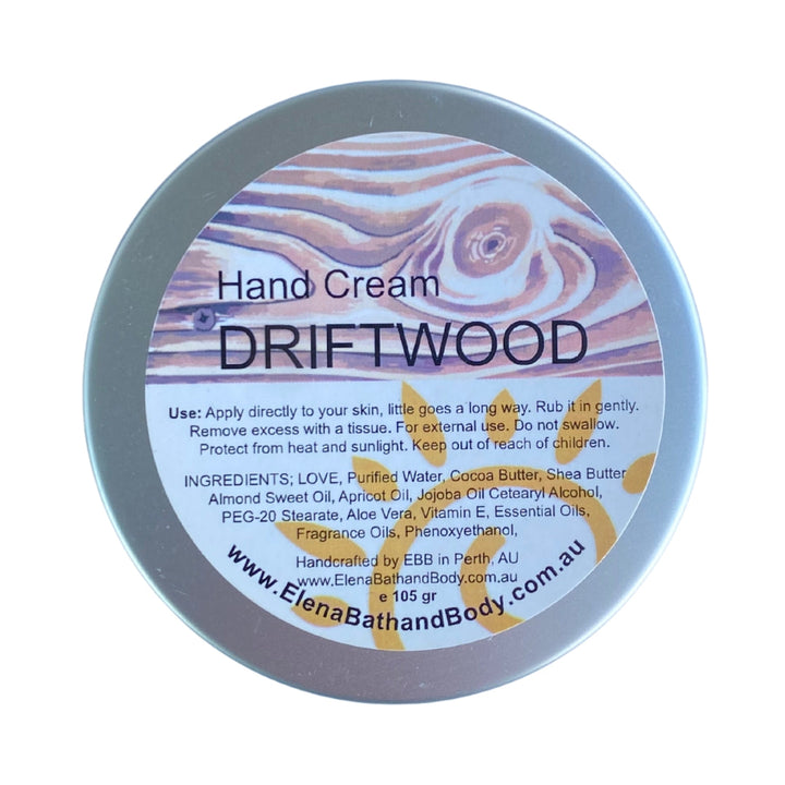 Hand Cream - Driftwood-Moisturiser-Elena Bath and Body-natural-body-butter-cream-lotion-hand-made-in-australia