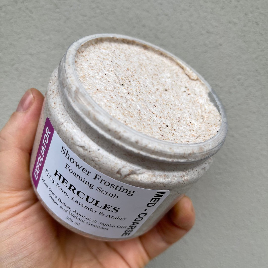 Hercules - Shower Frosting-Body Scrub-Elena Bath and Body-natural-body-scrub-exfoliator-make-up-remover-made-in-australia