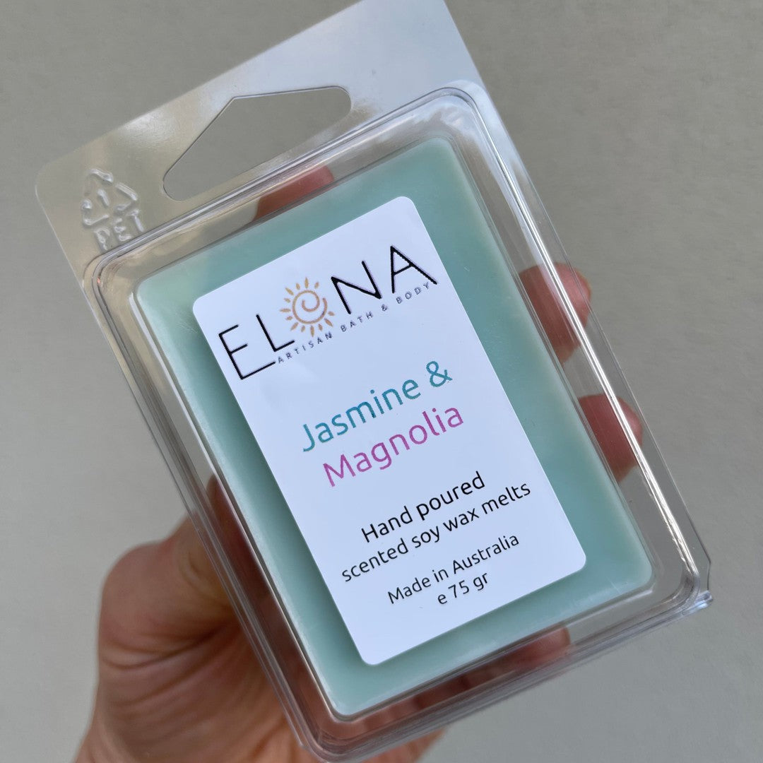 Jasmine & Magnolia Melt-Soy Wax Melts-Elena Bath and Body-natural-eco-friendly-pure-strong-fragrance-long-lasting-handmade-in-australia