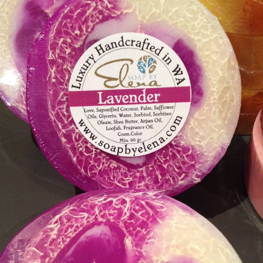 Lavender Loofah-Loofah Soap-Elena Bath and Body-natural-gentle-soap-for-sensitive-skin-dry-skin-eczema-acne-hand-made-in-australia