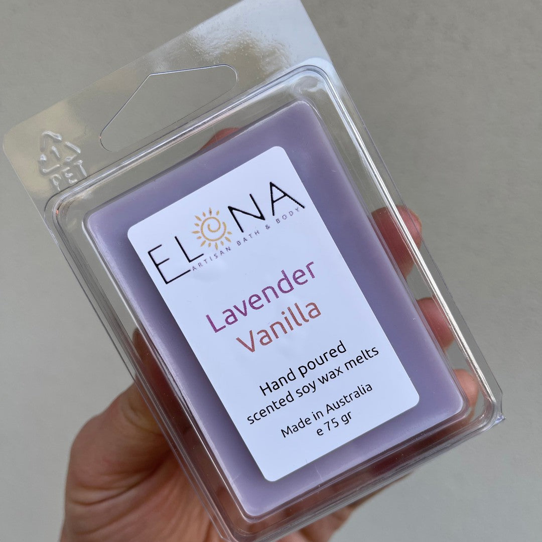 Lavender Vanilla Melt-Soy Wax Melts-Elena Bath and Body-natural-eco-friendly-pure-strong-fragrance-long-lasting-handmade-in-australia