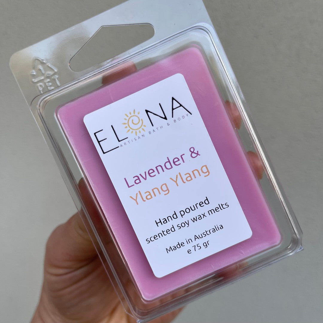 Lavender & Ylang Ylang Melt-Soy Wax Melts-Elena Bath and Body-natural-eco-friendly-pure-strong-fragrance-long-lasting-handmade-in-australia