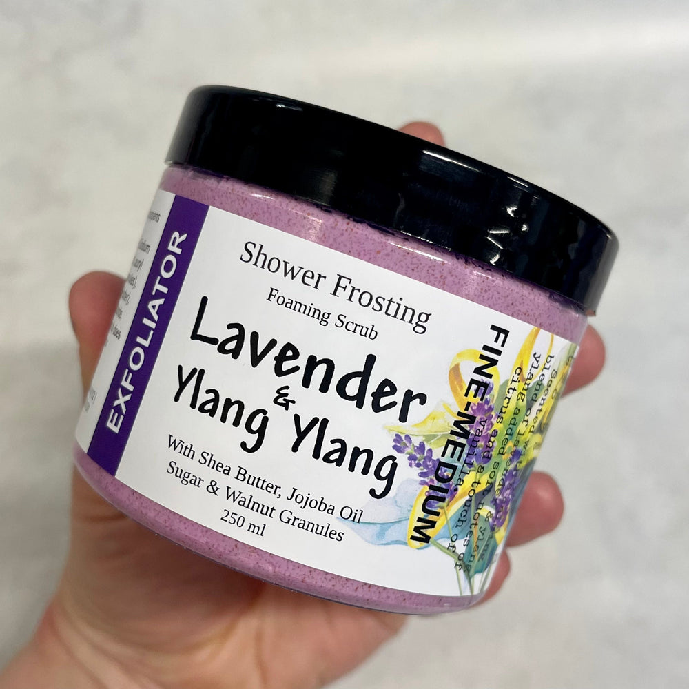 Lavender & Ylang Ylang - Shower Frosting-Body Scrub-Elena Bath and Body-natural-body-scrub-exfoliator-make-up-remover-made-in-australia