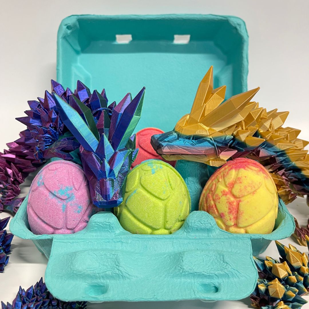 Legendary Dragon Eggs - Prehistoric Bath Bombs in a Egg Carton-Luxury Bath Bomb-Elena Bath and Body-natural-chemical-free-bath-bombs-for-kids-made-in-australia