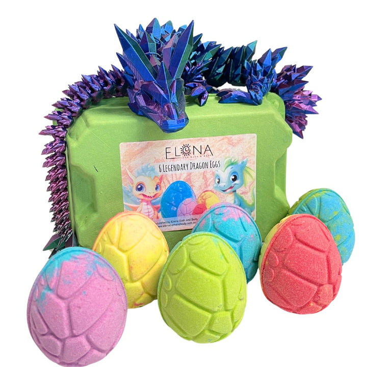 Legendary Dragon Eggs - Prehistoric Bath Bombs in a Egg Carton-Luxury Bath Bomb-Elena Bath and Body-natural-chemical-free-bath-bombs-for-kids-made-in-australia