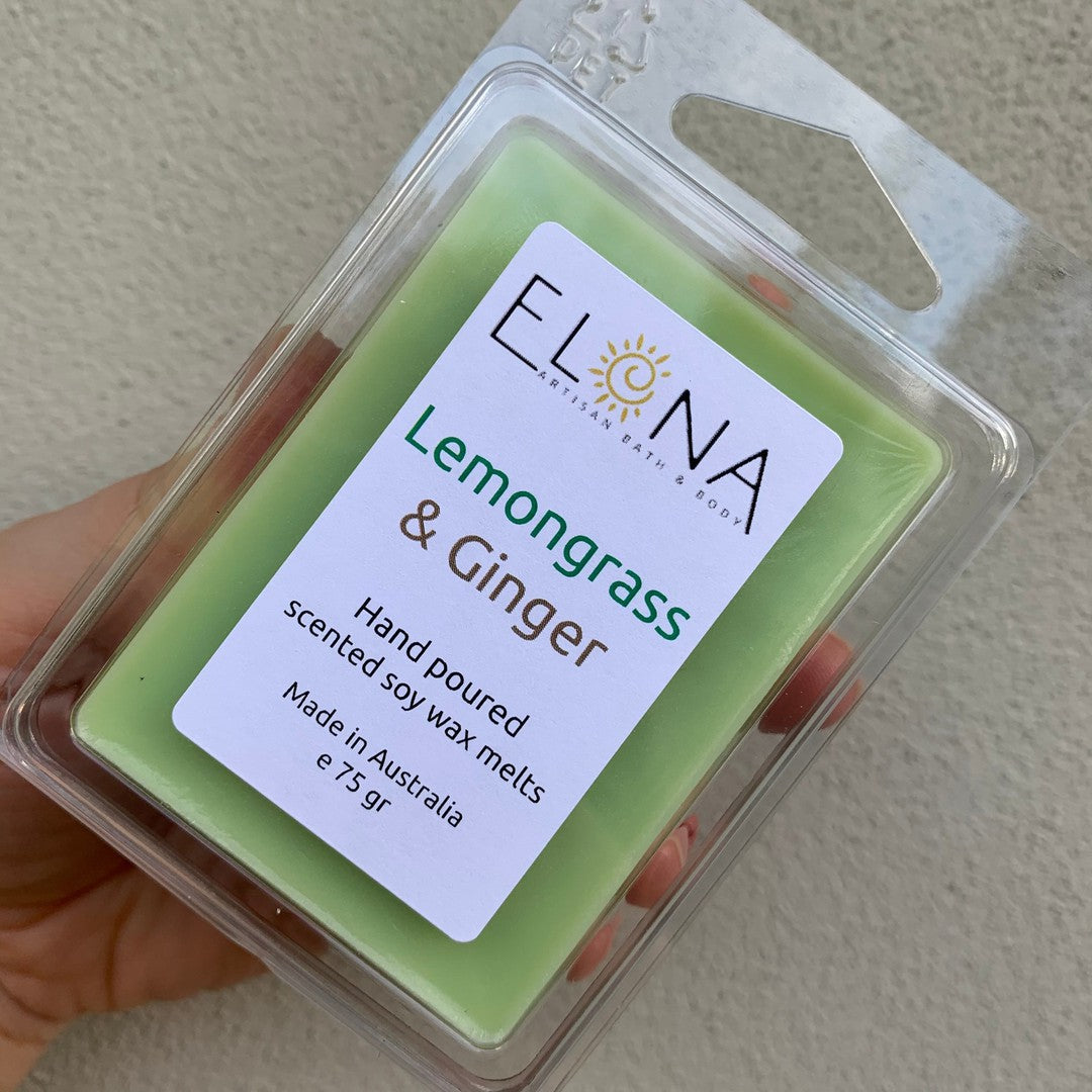 Lemongrass & Ginger Melt-Soy Wax Melts-Elena Bath and Body-natural-eco-friendly-pure-strong-fragrance-long-lasting-handmade-in-australia