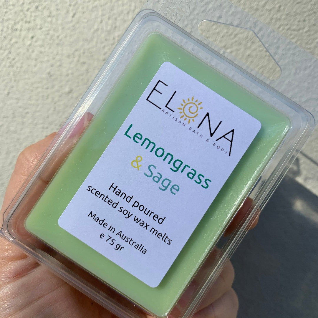 Lemongrass & Sage Melt [Not Restocking Once Sold Out]-Soy Wax Melts-Elena Bath and Body-natural-eco-friendly-pure-strong-fragrance-long-lasting-handmade-in-australia