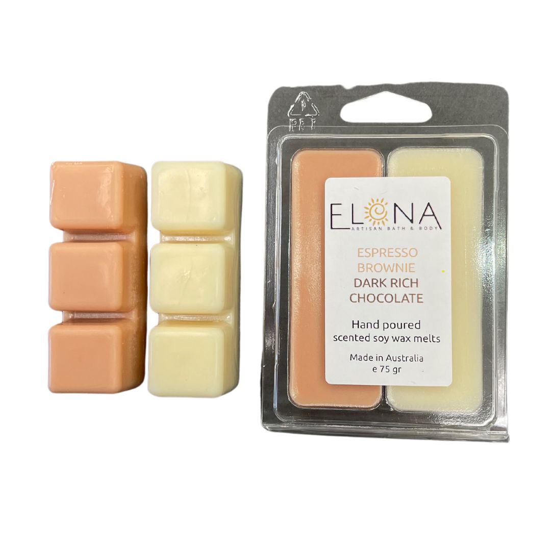 Limited Edition Duo Melt - Espresso Brownie & Dark Rich Chocolate-Soy Wax Melts-Elena Bath and Body-natural-eco-friendly-pure-strong-fragrance-long-lasting-handmade-in-australia