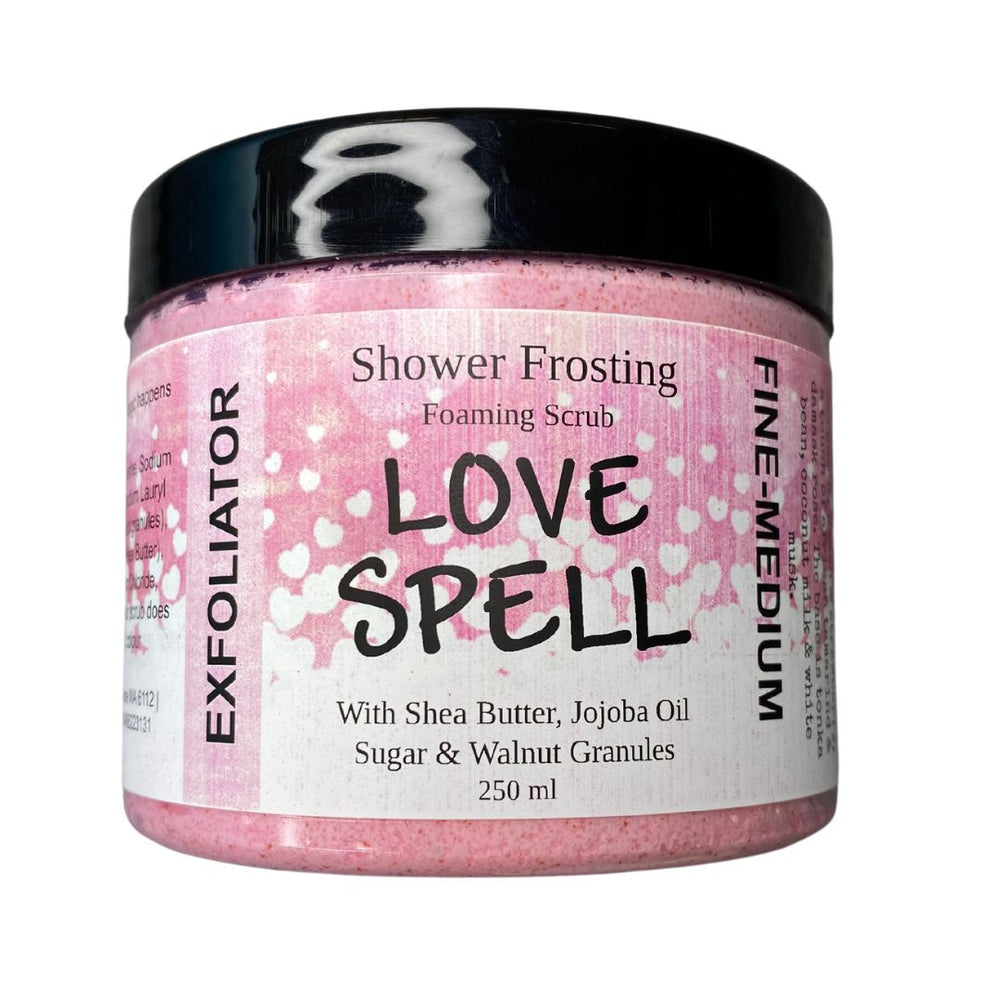 Love Spell - Shower Frosting-Body Scrub-Elena Bath and Body-natural-body-scrub-exfoliator-make-up-remover-made-in-australia